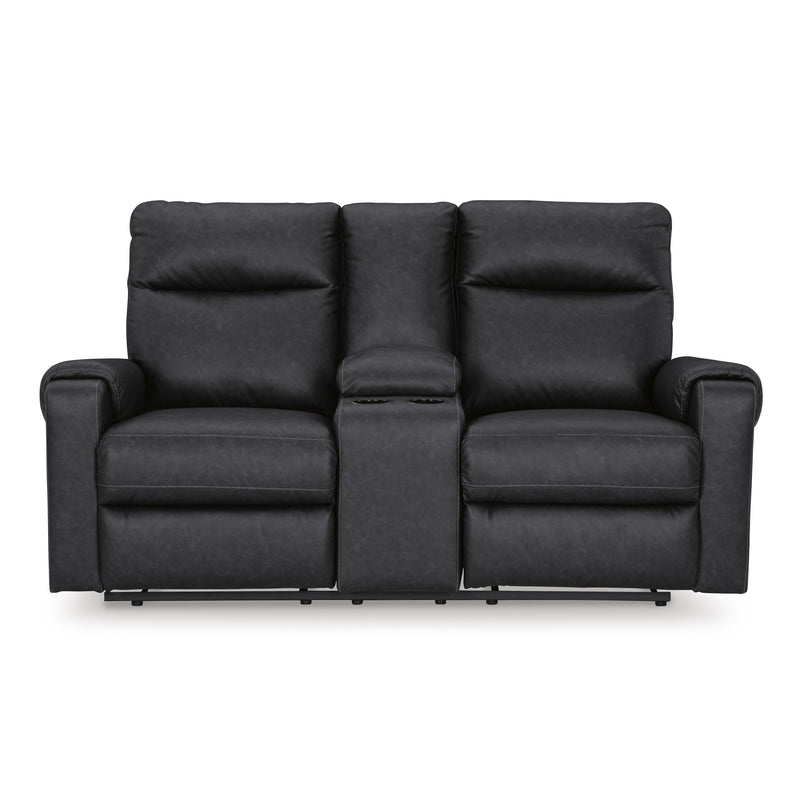 Signature Design by Ashley Axtellton Power Reclining Leather Look Loveseat with Console 3410596 IMAGE 3