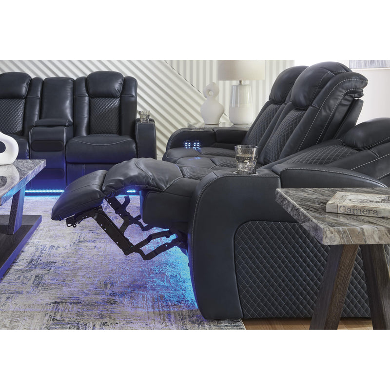 Signature Design by Ashley Fyne-Dyme Power Reclining Leather Look Loveseat with Console 3660318 IMAGE 12