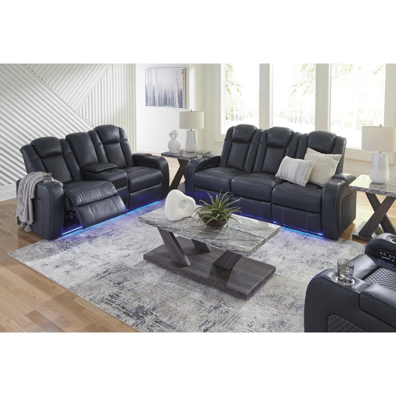 Signature Design by Ashley Fyne-Dyme Power Reclining Leather Look Loveseat with Console 3660318 IMAGE 14