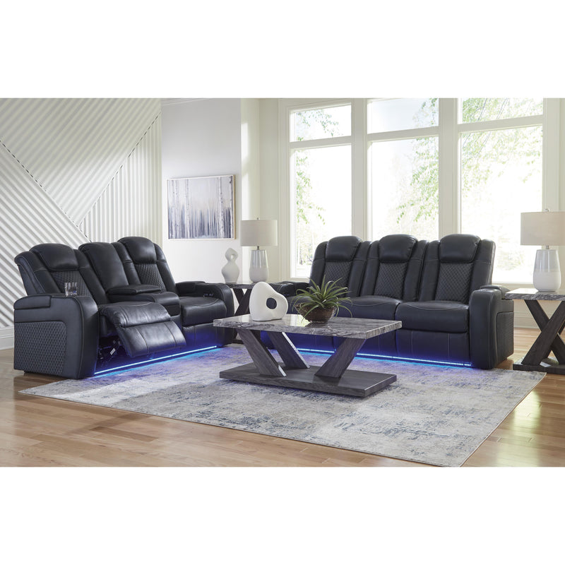 Signature Design by Ashley Fyne-Dyme Power Reclining Leather Look Loveseat with Console 3660318 IMAGE 17