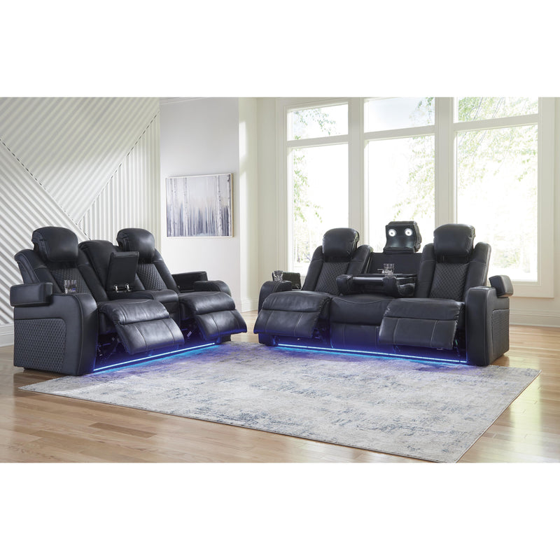 Signature Design by Ashley Fyne-Dyme Power Reclining Leather Look Loveseat with Console 3660318 IMAGE 19