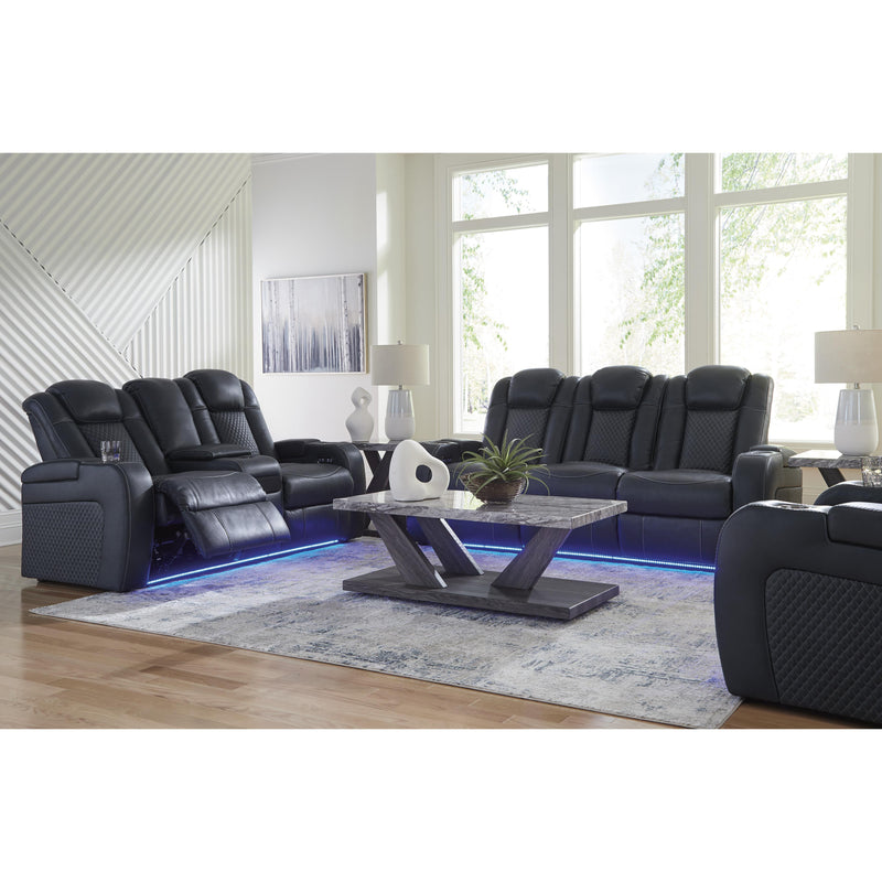 Signature Design by Ashley Fyne-Dyme Power Reclining Leather Look Loveseat with Console 3660318 IMAGE 20