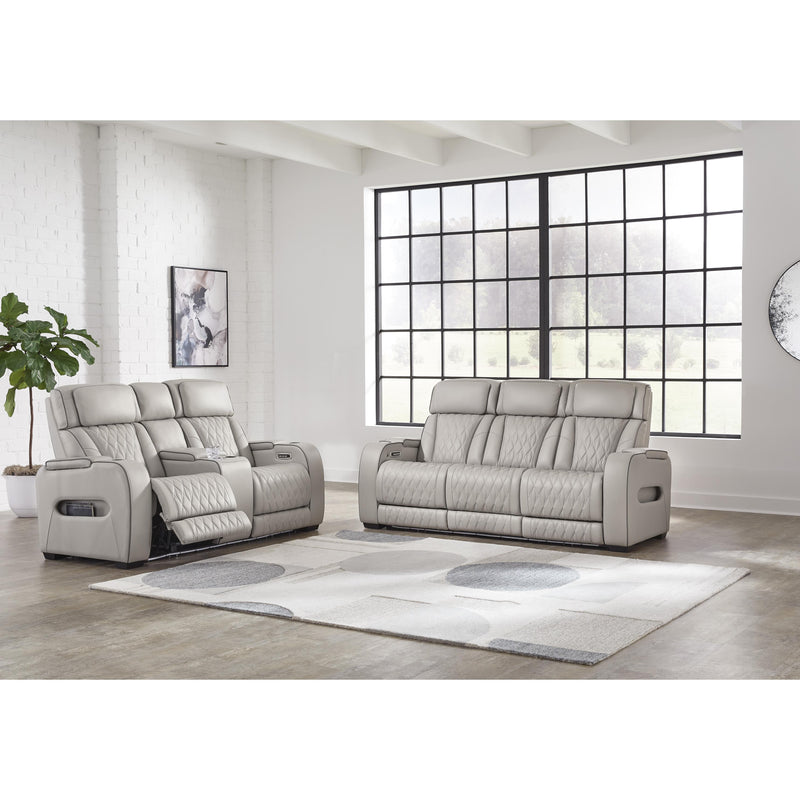 Signature Design by Ashley Boyington Power Reclining Leather Match Loveseat with Console U2710518 IMAGE 13