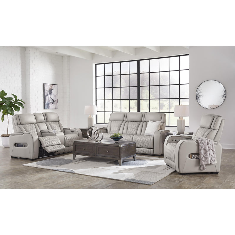 Signature Design by Ashley Boyington Power Reclining Leather Match Loveseat with Console U2710518 IMAGE 18