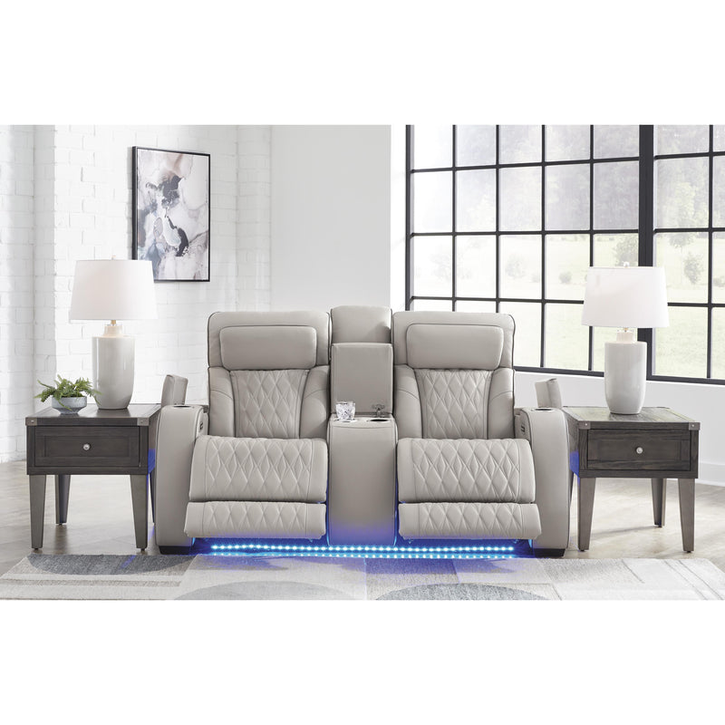 Signature Design by Ashley Boyington Power Reclining Leather Match Loveseat with Console U2710518 IMAGE 7