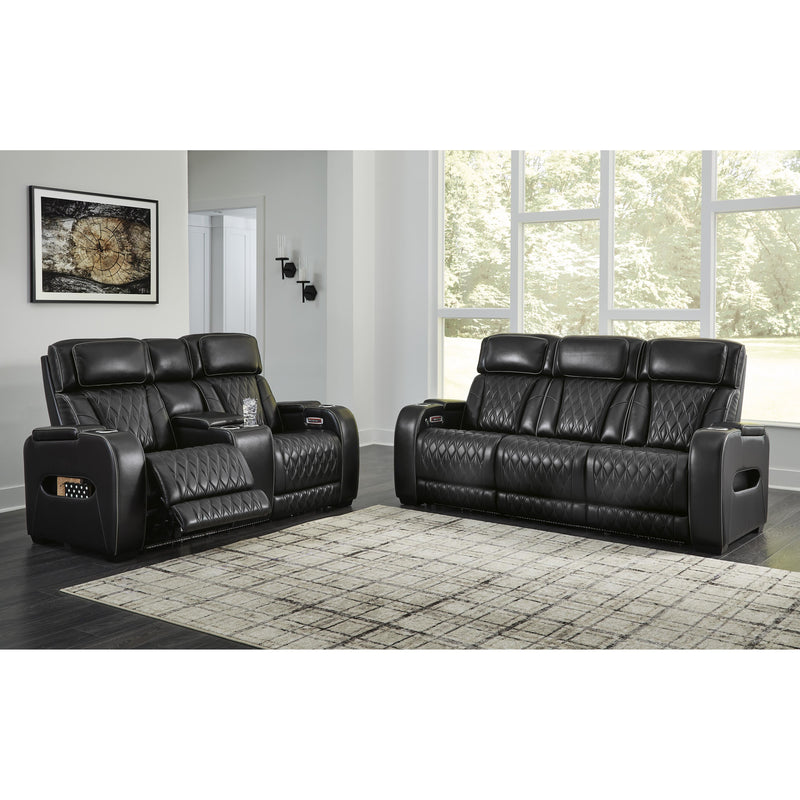 Signature Design by Ashley Boyington Power Reclining Leather Match Loveseat with Console U2710618 IMAGE 14