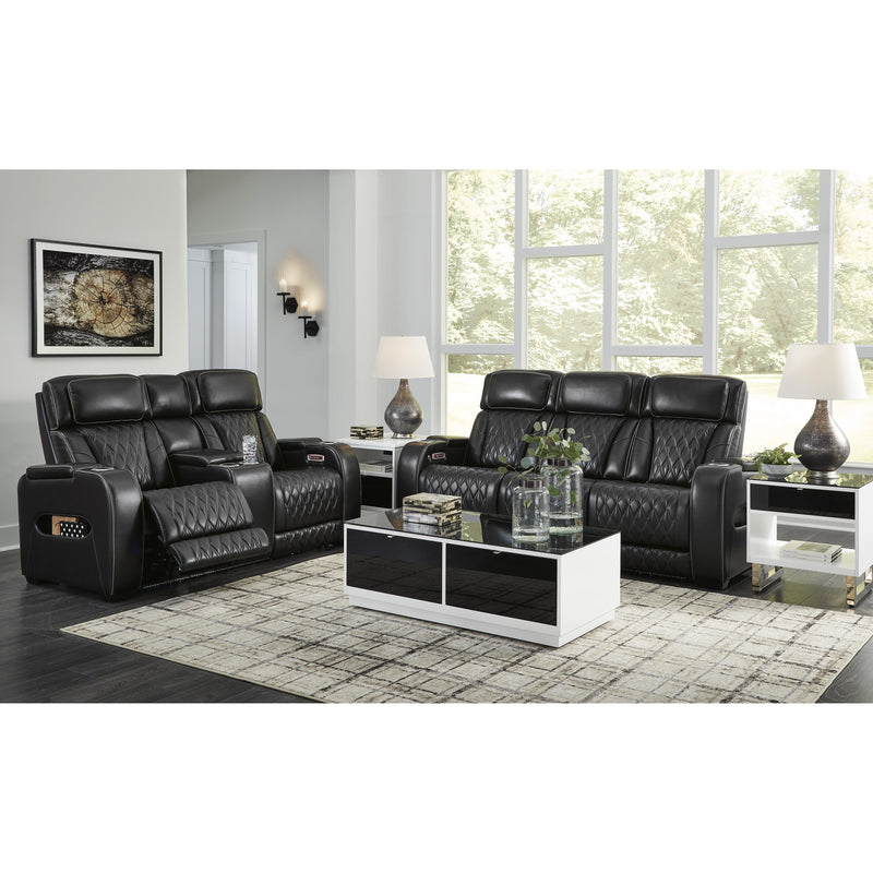 Signature Design by Ashley Boyington Power Reclining Leather Match Loveseat with Console U2710618 IMAGE 17