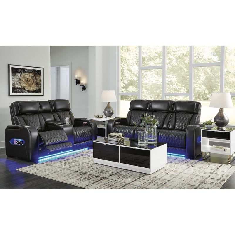 Signature Design by Ashley Boyington Power Reclining Leather Match Loveseat with Console U2710618 IMAGE 18