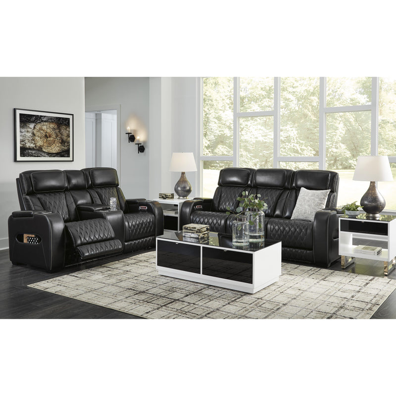 Signature Design by Ashley Boyington Power Reclining Leather Match Loveseat with Console U2710618 IMAGE 19