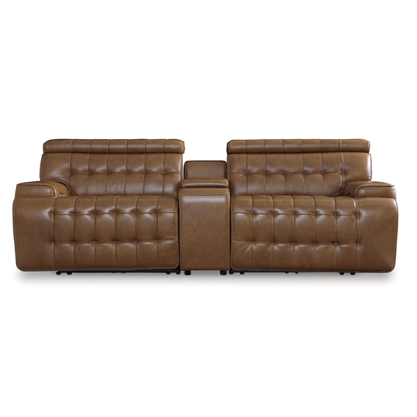 Signature Design by Ashley Temmpton Power Reclining Leather Match Loveseat with Console U9270858/U9270857/U9270862 IMAGE 1