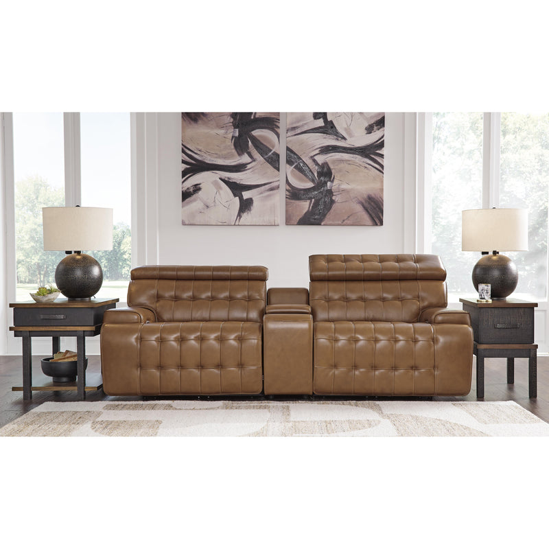 Signature Design by Ashley Temmpton Power Reclining Leather Match Loveseat with Console U9270858/U9270857/U9270862 IMAGE 2