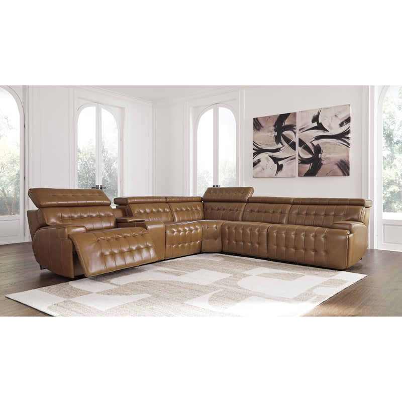 Signature Design by Ashley Temmpton Power Reclining Leather Match 6 pc Sectional U9270831/U9270846/U9270857/U9270858/U9270862/U9270877 IMAGE 3