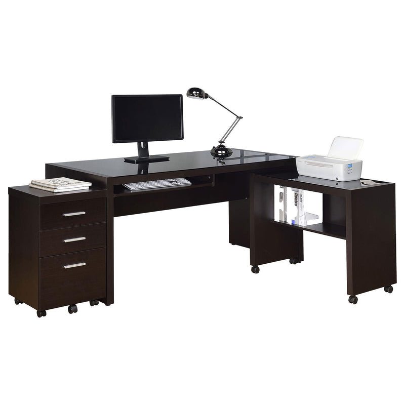 Coaster Furniture Skeena 800901-S3 3-Piece Home Office Set - Cappuccino IMAGE 1