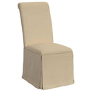  Coaster Furniture Shawna 100747 Upholstered Skirted Side Chair - Light Khaki IMAGE 1