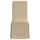  Coaster Furniture Shawna 100747 Upholstered Skirted Side Chair - Light Khaki IMAGE 2
