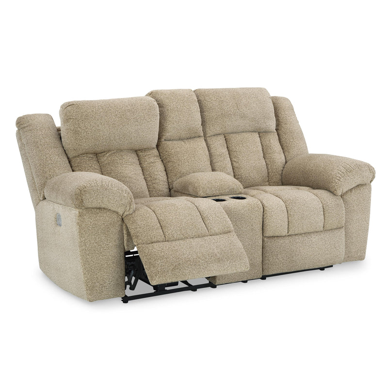 Signature Design by Ashley Tip-Off Power Reclining Fabric Loveseat with Console 6930518 IMAGE 3