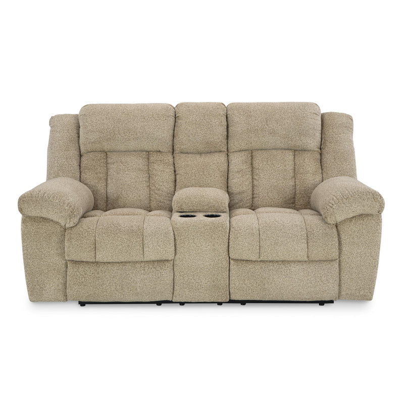 Signature Design by Ashley Tip-Off Power Reclining Fabric Loveseat with Console 6930518 IMAGE 4