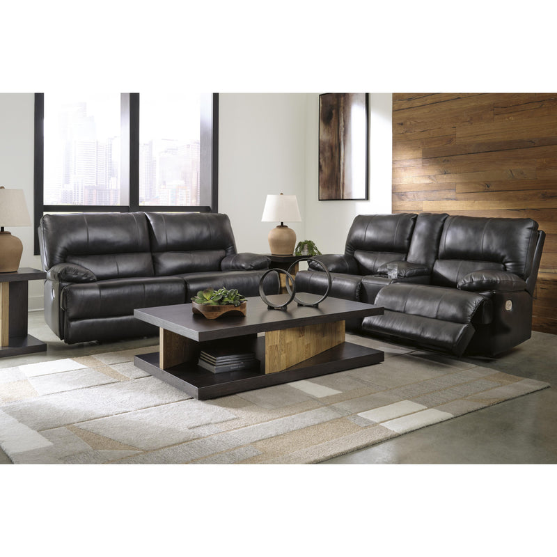 Signature Design by Ashley Mountainous Power Reclining Leather Match Loveseat with Console U6580118 IMAGE 12