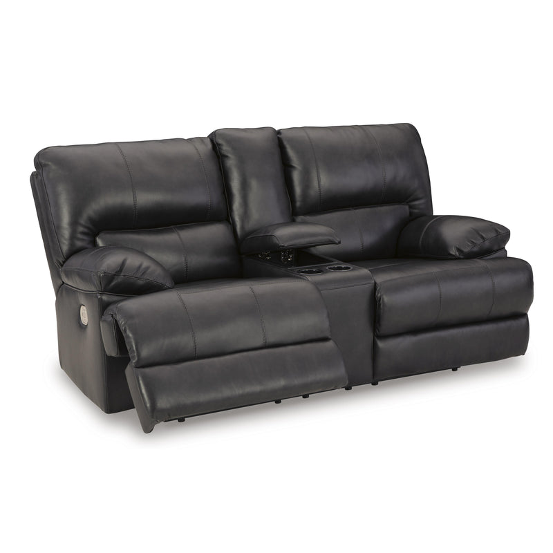 Signature Design by Ashley Mountainous Power Reclining Leather Match Loveseat with Console U6580118 IMAGE 2