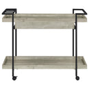 Coaster Furniture Ventura 181005 2-Tier Bar Cart with Storage Drawer - Grey Driftwood IMAGE 7