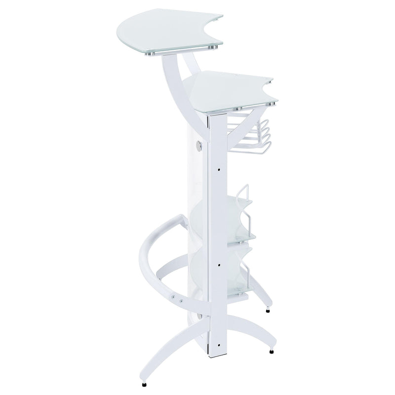 Coaster Furniture Dallas 182136 2-shelf Home Bar - White/Frosted Glass IMAGE 4