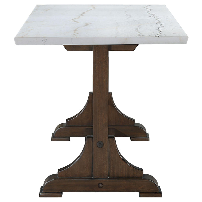 Coaster Furniture Aldrich Counter Height Dining Table with Marble Top and Trestle Base 182438 IMAGE 4