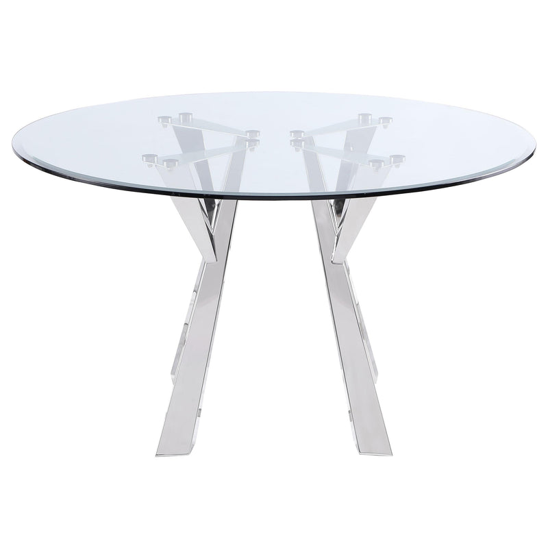 Coaster Furniture Round Alaia Dining Table with Glass Top 190710 IMAGE 3