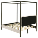  Coaster Furniture Monroe 300834Q Upholstered Queen Canopy Bed - Vanilla IMAGE 4