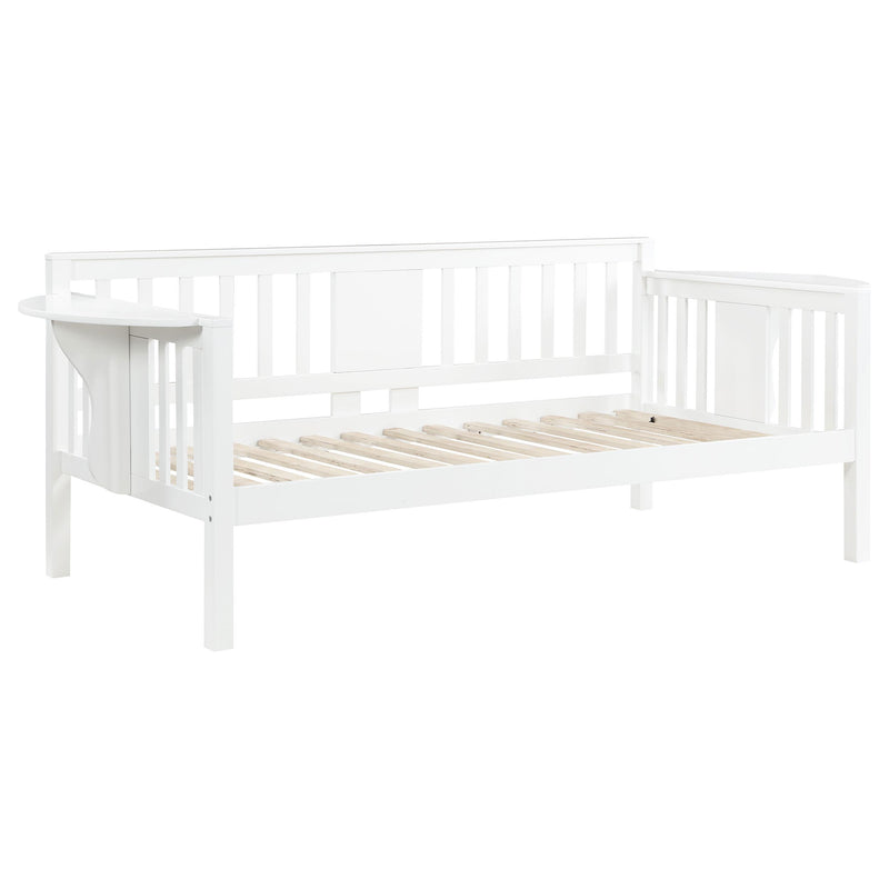 Coaster Furniture Bethany 300837 Wood Twin Daybed with Drop-Down Tables - White IMAGE 4