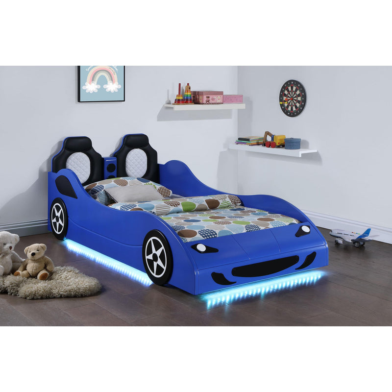 Coaster Furniture Cruiser 400478 Car Themed Twin Bed with Underglow Lights - Blue IMAGE 1