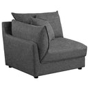  Coaster Furniture Sasha 551681-SETB 3 pc Upholstered Sofa - Barely Black IMAGE 8