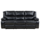  Coaster Furniture Camila 610244 Upholstered Motion Reclining Sofa - Black IMAGE 4