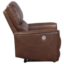  Coaster Furniture Greenfield 610266P Upholstered Power Recliner Chair - Saddle Brown IMAGE 5