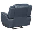  Coaster Furniture Sloane 610273 Upholstered Padded Arm Recliner Chair - Blue IMAGE 5