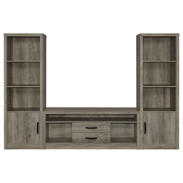 Coaster Furniture Burke 701024-SET 3-Piece Entertainment Center - Grey Driftwood IMAGE 1