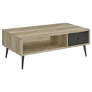  Coaster Furniture Welsh 701038 1-Drawer Engineered Wood Coffee Table - Distressed Pine IMAGE 1