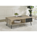 Coaster Furniture Welsh 701038 1-Drawer Engineered Wood Coffee Table - Distressed Pine IMAGE 2