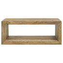  Coaster Furniture Benton 704838 Rectangular Solid Wood Coffee Table - Natural IMAGE 3