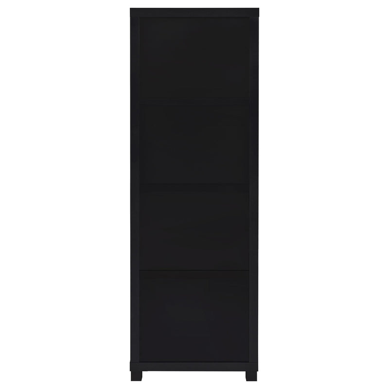 Coaster Furniture Jupiter 707756 3-Shelf Media Tower Bookcase with Storage Cabinet - Black IMAGE 7