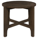 Coaster Furniture Cota 708287 Round Solid Wood End Table - Dark Brown IMAGE 3