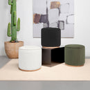  Coaster Furniture Zena 910301 Faux Sheepskin Upholstered Round Ottoman - Black IMAGE 3