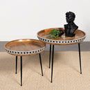  Coaster Furniture Ollie 930193 2-piece Solid Wood Bone Inlay Nesting Table - Natural IMAGE 2