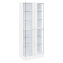  Coaster Furniture Cabra 950397 4-door LED Curio Display Cabinet - White High Gloss IMAGE 2