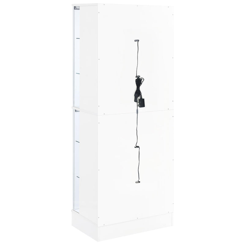 Coaster Furniture Cabra 950397 Display Case Curio Cabinet with Glass Shelves and LED Lighting - White High Gloss IMAGE 9