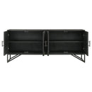  Coaster Furniture Riddell 959631 4-door Wood Reeding Accent Cabinet - Matte Black IMAGE 5