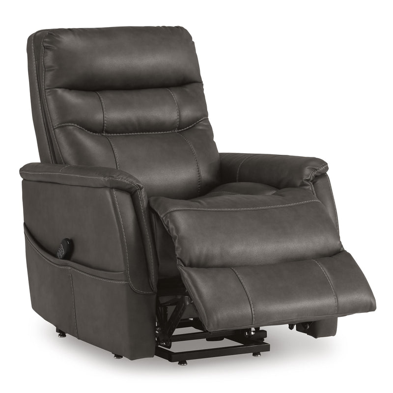 Signature Design by Ashley Strawbill Power Leather Look Recliner 6390912 IMAGE 2