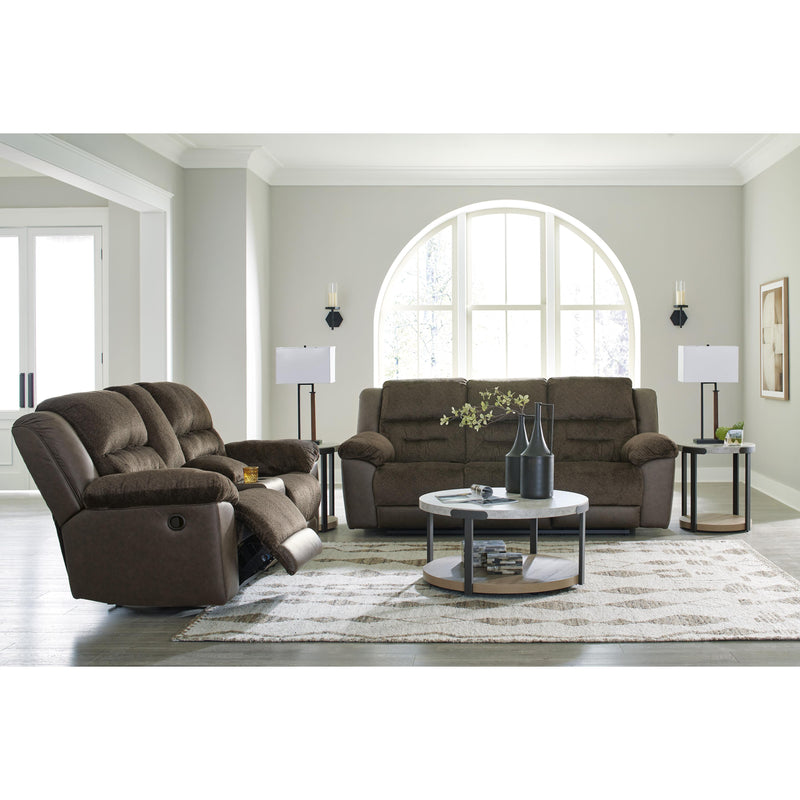 Benchcraft Dorman Stationary Fabric and Leather Look Loveseat with Console 9460894 IMAGE 10