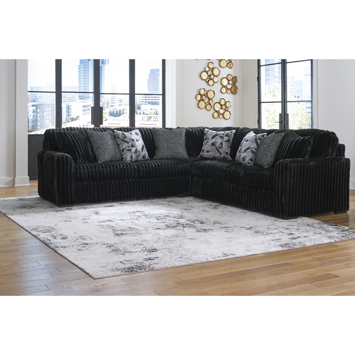 Signature Design by Ashley Midnight-Madness 98103S6 3 pc Sectional