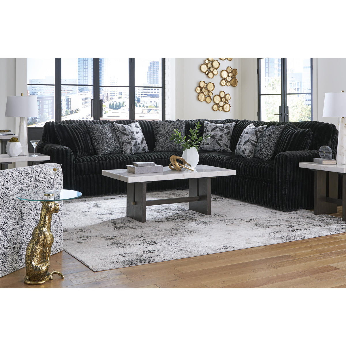 Signature Design by Ashley Midnight-Madness 98103S6 3 pc Sectional