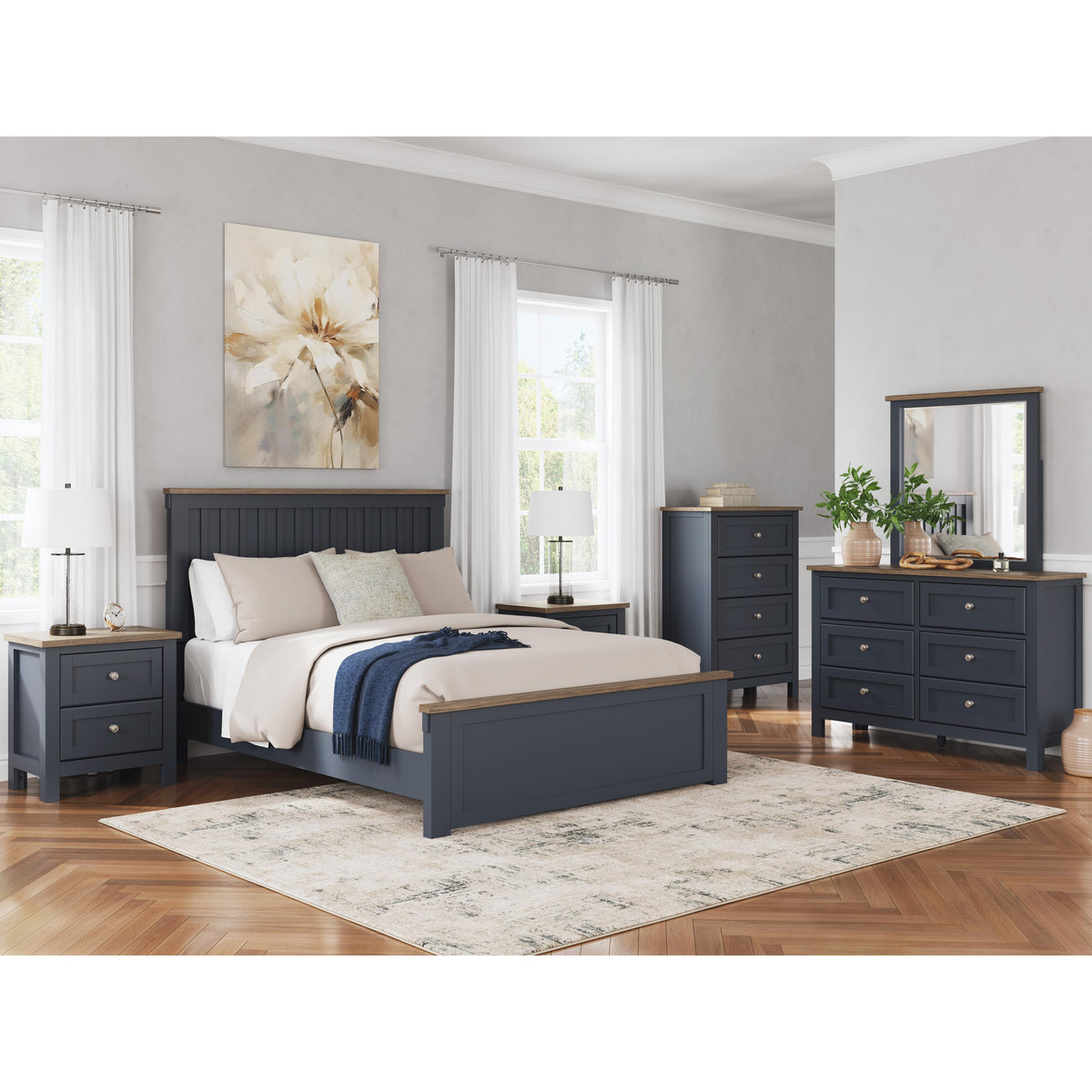 BeDoor Rediesence 4点セット Signature Design by Ashley Landocken B414B10 Queen Panel Bed